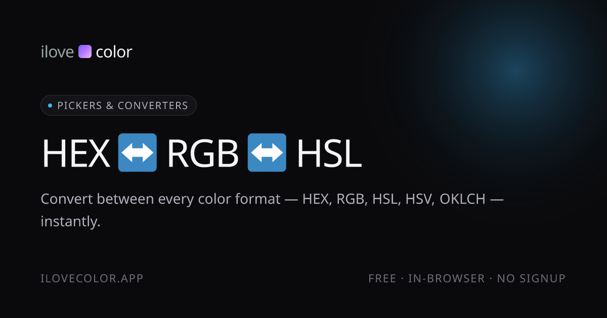 HEX ↔ RGB ↔ HSL — Free Online Tool · ilovecolor